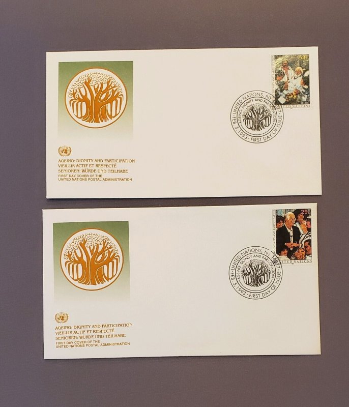 UN618-UN619, NY, First Day Covers, CV $3.75