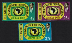 Gambia Tenth Anniversary of OAU 3v 1973 MNH SG#309-311