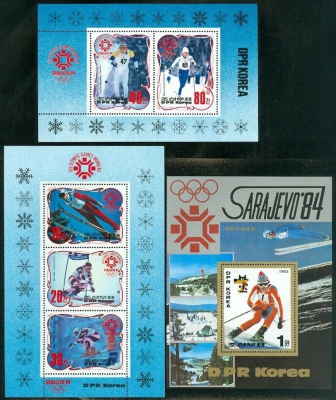 EDW1949SELL : KOREA 3 1984 Olympics Souvenir Sheets Very Fine, Mint Never Hinged