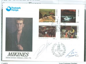 Faroe Islands 228-231 FDC signed by Mrs. Longlet etc.