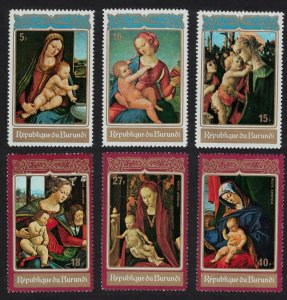 Burundi Christmas Madonna and Child paintings 6v 1972 MNH SG#765-770