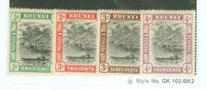 Brunei #13/15/17/19 Unused