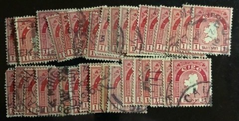 Ireland Scott# 66 F/VF to XF Used Group of 35 Cat. $17.50