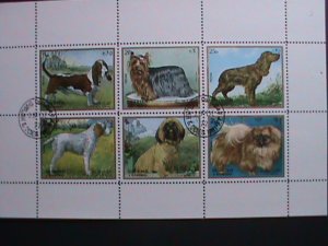 SHARJAH- 1972-LOVELY DOGS-WITH FIRST DAY OF POSTAL CANCEL CTO SHEET VERY FINE