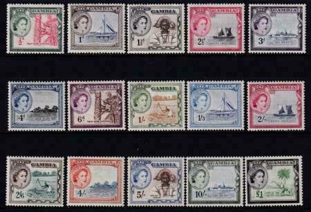 Gambia 1953 SC 153-167 LH Set