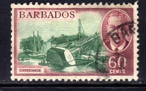 Barbados 1950 KGV1 60 ct Careenage used SG 280 ( J1024 )