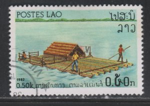 Laos 393 River Vessels 1982