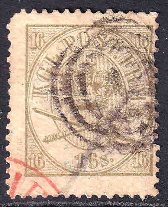 DENMARK 15 BLACK AND RED CANCELS SCARCE $175 SCV