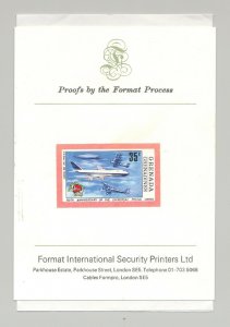 Grenada Grenadines #26 UPU, Aviation, Zeppelins 1v Imperf Proof Mounted on Card