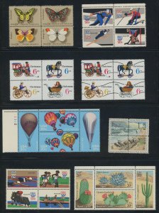 USA Mint Setenant Collection - 45 different items - mostly never hinged