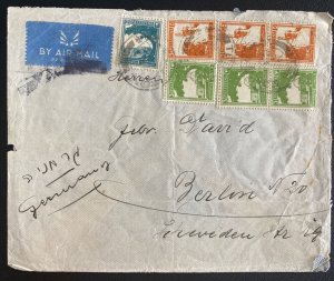 1930s Tel Aviv Palestine Airmail Cover To Berlin Germany