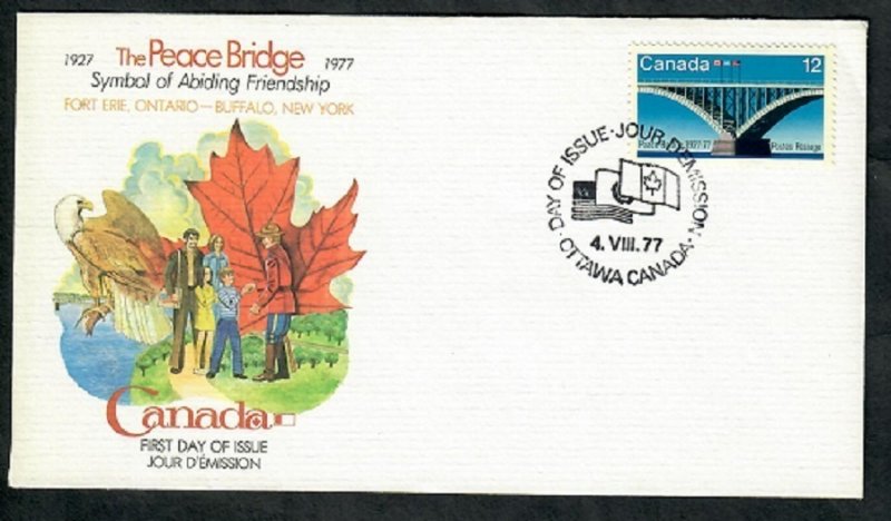 Canada 737 Peace Bridge Unaddressed Fleetwood FDC