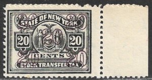 USA NEW YORK STATE 1916-22 20c Bl Blk P11 Stock Exchange Revenue SRC.ST100a MNH