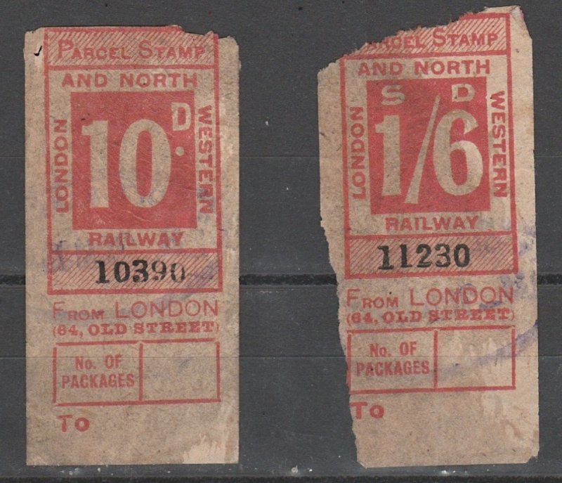 Great Britain  Parcel Stamps London Western Railway Used