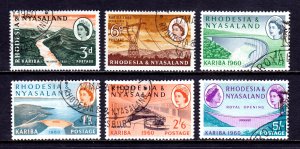 Rhodesia and Nyasaland - Scott #172-177 - Used - 1st day cancels - SCV $28