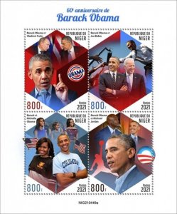 Niger - 2021 President Barak Obama - 4 Stamp Sheet - NIG210449a