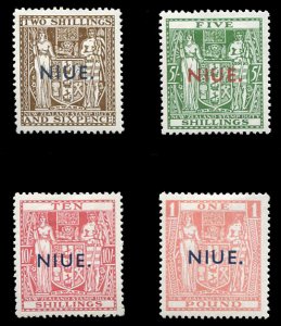 Niue #89A-89D (SG 83-86) Cat£120, 1941-45 Overprints, set of four, lightly h...