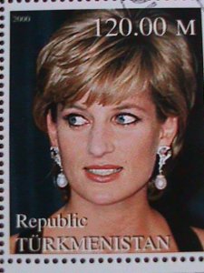 ​TURKAMENISTAN 2000-IN MEMORIAL-PEOPLE'S QUEEN-LADY DIANA-CTO-S/S VERY FINE