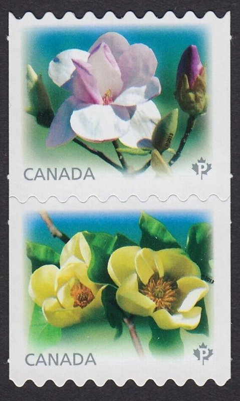 MAGNOLIA * DIE CUT Coil Pair from QUARTERLY PACK = CANADA 2013 #2623ii MNH