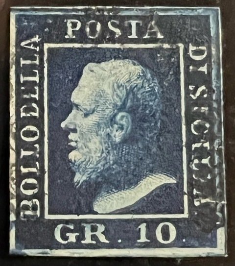 Italian State Two Sicilies Sicily Scott# 16 Used VF Thin Cat $325.00