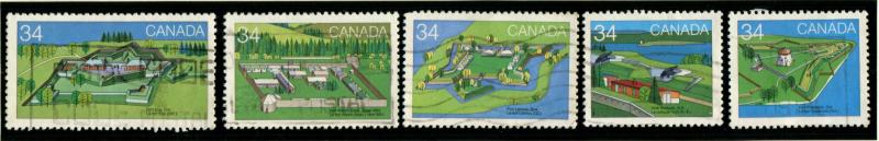 1050-1059 Canada 34c Canadian Forts, used sgls