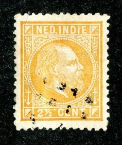 1870 Netherland Indies Sc#7 used  cv. $30 ( 1556 WX )