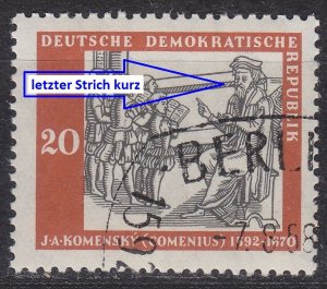 GERMANY DDR [1958] MiNr 0644 F1 ( O/used ) [01] Plattenfehler