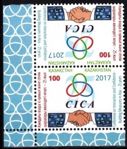 KAZAKHSTAN 2022-03 Politics Organizations: CICA - 25. Tete-Beche Pair, MNH