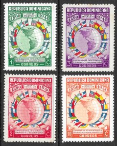 Dominican Republic Scott 351-354 MLH Pan American Union Short Set of 1940, Flags