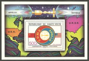 BURKINA FASO Sc# C219 MNH FVF Souv Sht Apollo Soyuz Space