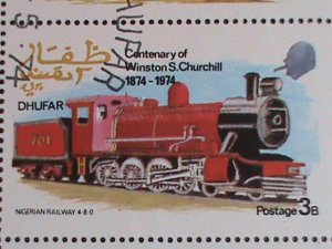 ​GRATE BRITAIN-DUYFAR-1974-CENTENARY OF WINSTON CHURCHILL-TRAIN CT0-SHEET-VF