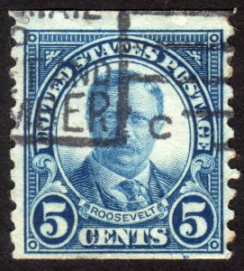1924, US 5c, Roosevelt, Used, Sc 602