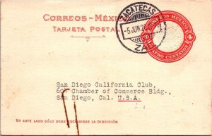 SCHALLSTAMPS MEXICO 1928 POSTAL HISTORY STATIONERY POSTCARD CANC ZACATECAS