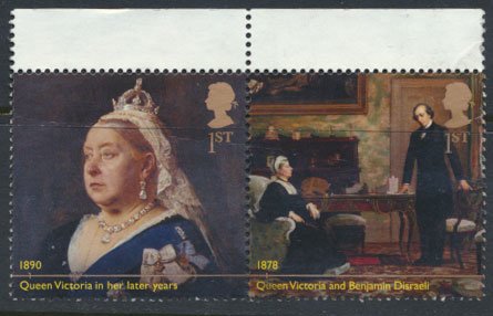 GB Used 2019 Queen Victoria Anniversary Ist se-tenant pair  se scan for details