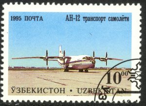 UZBEKISTAN 1995 10s AN-12 AIRCRAFT Pictorial Sc 93 CTO Used