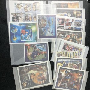 Space Stamp Collection Lot / World Wide - All Mint Never Hinged Cat. Value 1000+ 