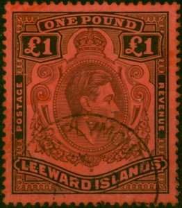 Leeward Islands 1942 £1 Purple & Black-Carmine SG114a V.F.U