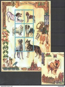 Ss1135 1999 Mozambique Fauna Domestic Animals The World Of Dogs Bl+Kb Mnh