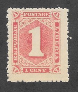 LIBERIA Scott 24 Mint 1c  Numeral stamp  2017 CV = $2.00