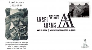 Ansel Adams (2024) FDC w/ b&w pictorial cancellation  #1 of 2