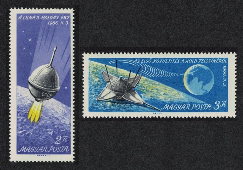 Hungary Moon Landing of' Luna 9' 2v 1966 MNH SG#2165-2166