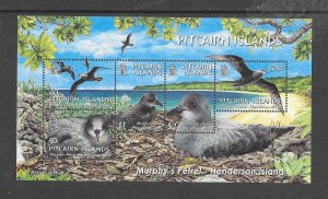 BIRDS - PITCAIRN ISLANDS #608a PETRELS S/S MNH