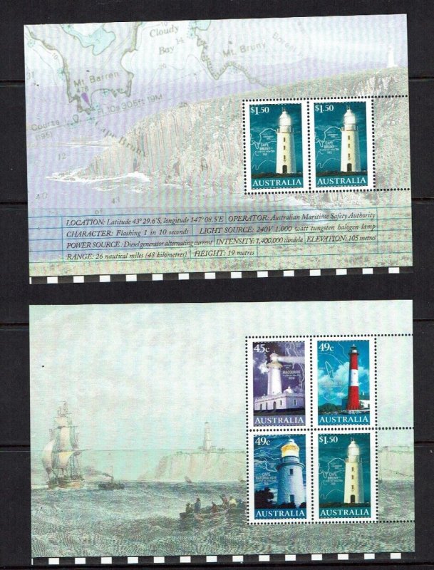 Australia: 2002 Lighthouses, 5 panes from Premium Booklet, MNH 
