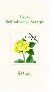 US Scott # 3049d BK242 YELLOW ROSE 1996 Booklet