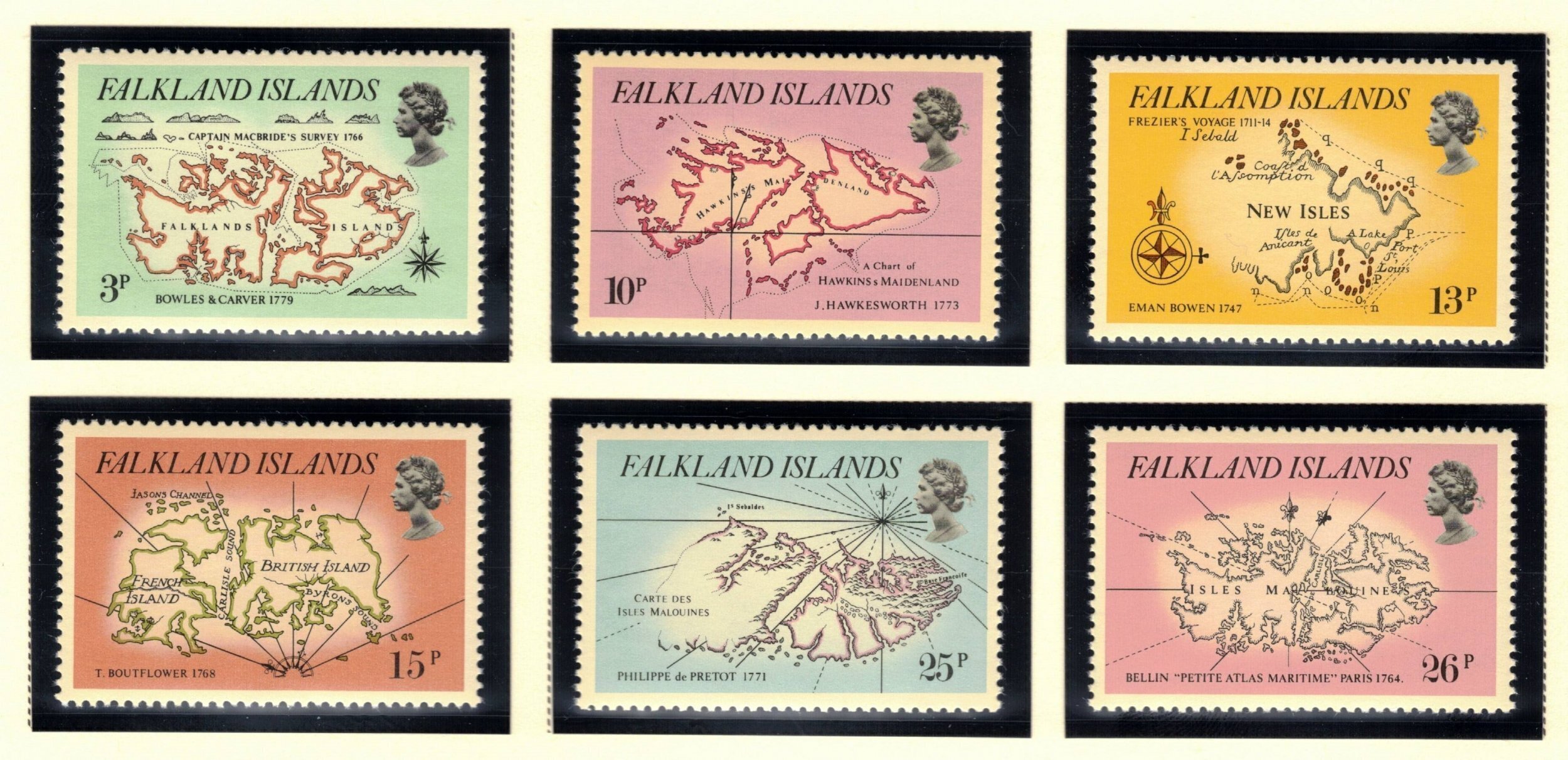 Falkland Islands 1981 Early Maps Scott 318 23 Sg 396 401 Mnh