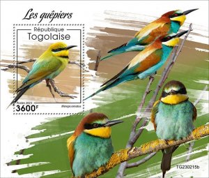 TOGO - 2023 - Bee-eaters - Perf Souv Sheet - Mint Never Hinged