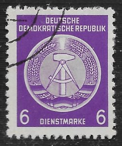 Germany DDR #O2 6pf Arms of Republic ~ Used