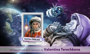 Togo - 2017 Valentina Tereshkova - Stamp Souvenir Sheet - TG17119b