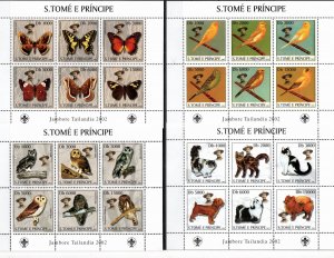 St. Thomas and Prince Islands 2003 MNH 1500-1503 (4 sheetlets of 6)