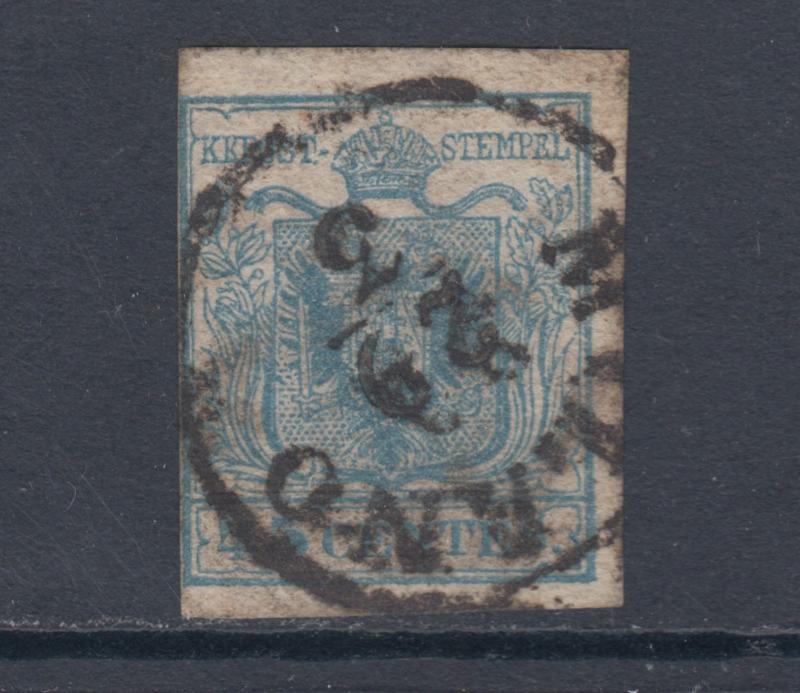 Lombardy-Venetia Sc 6b used 1850 45c Coat of Arms, scarce